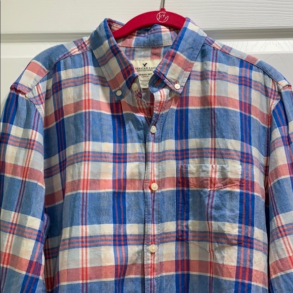 American Eagle Seriously Soft Plaid Shirt M - Picture 5 of 6